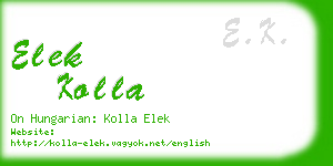 elek kolla business card